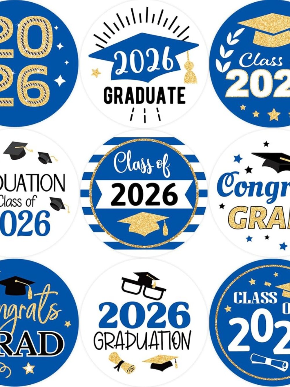 Graduation Stickers Class of 2026 500 Pcs Perforated Roll Sticker Congrats Gradu